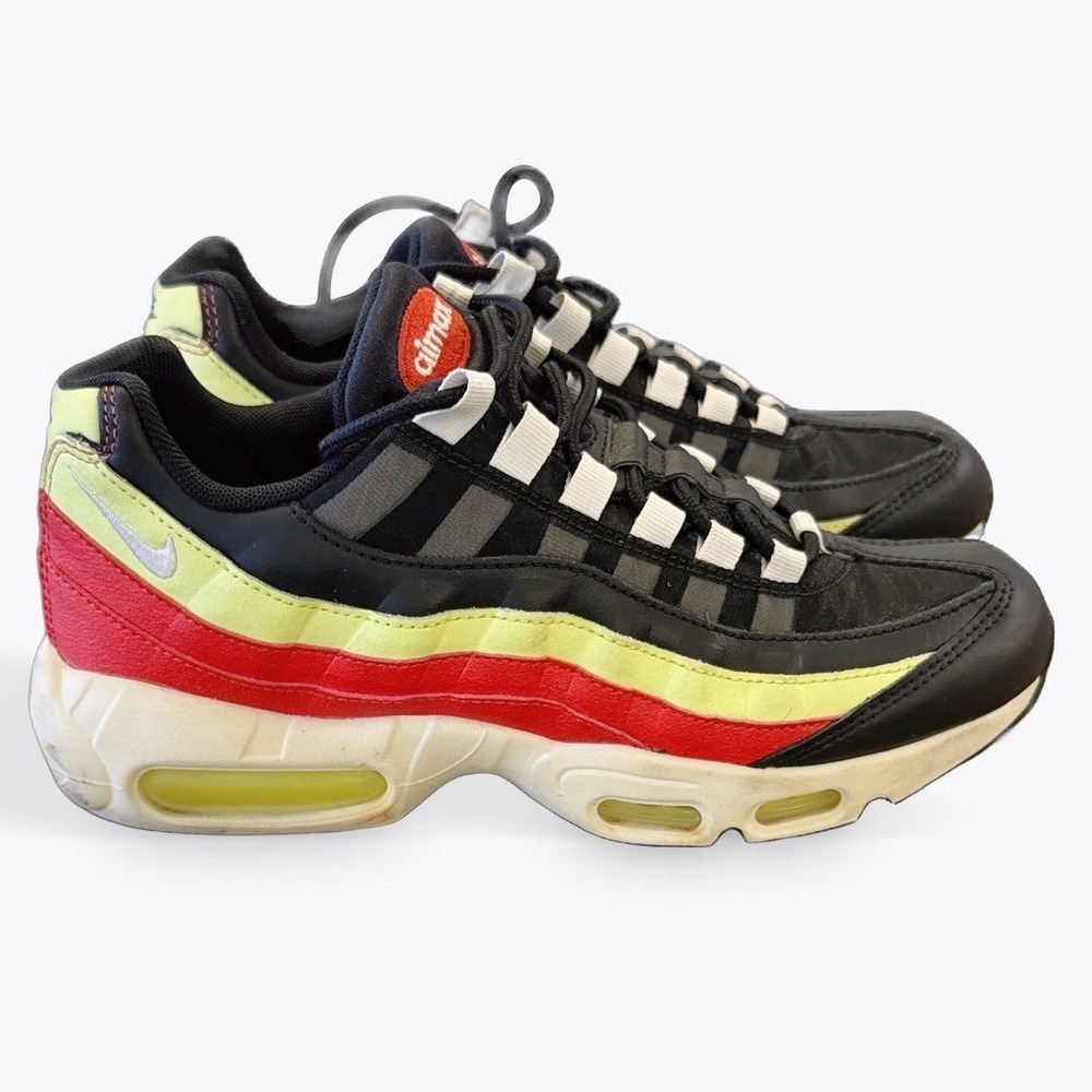 Nike Air Max 95 Black Yellow Red Men's Athletic Shoes Size 8